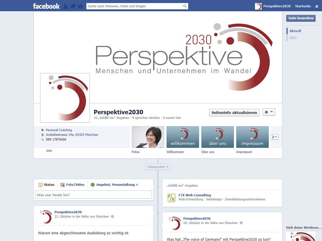 2013: Perspektive 2030 | Facebook-Fanseite