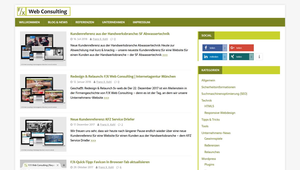 Screenshot unseres Unternehmens-Blogs: www.muenchen-webdesign.de