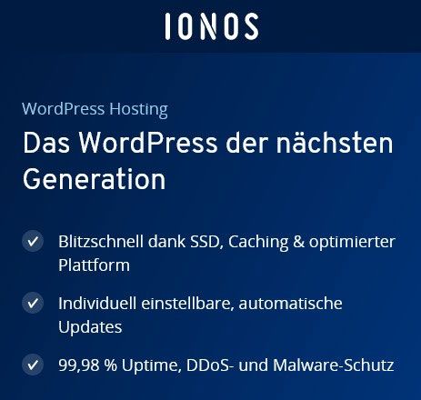 Produktinformationen zum IONOS WordPress Hosting